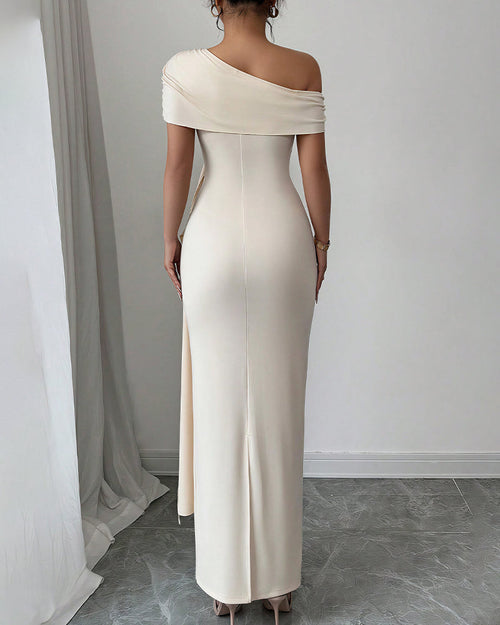 Vyla™ Asymmetrical Draped Maxi Evening Dress