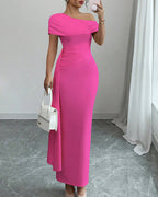 Vyla™ Asymmetrical Draped Maxi Evening Dress