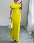 Vyla™ Asymmetrical Draped Maxi Evening Dress