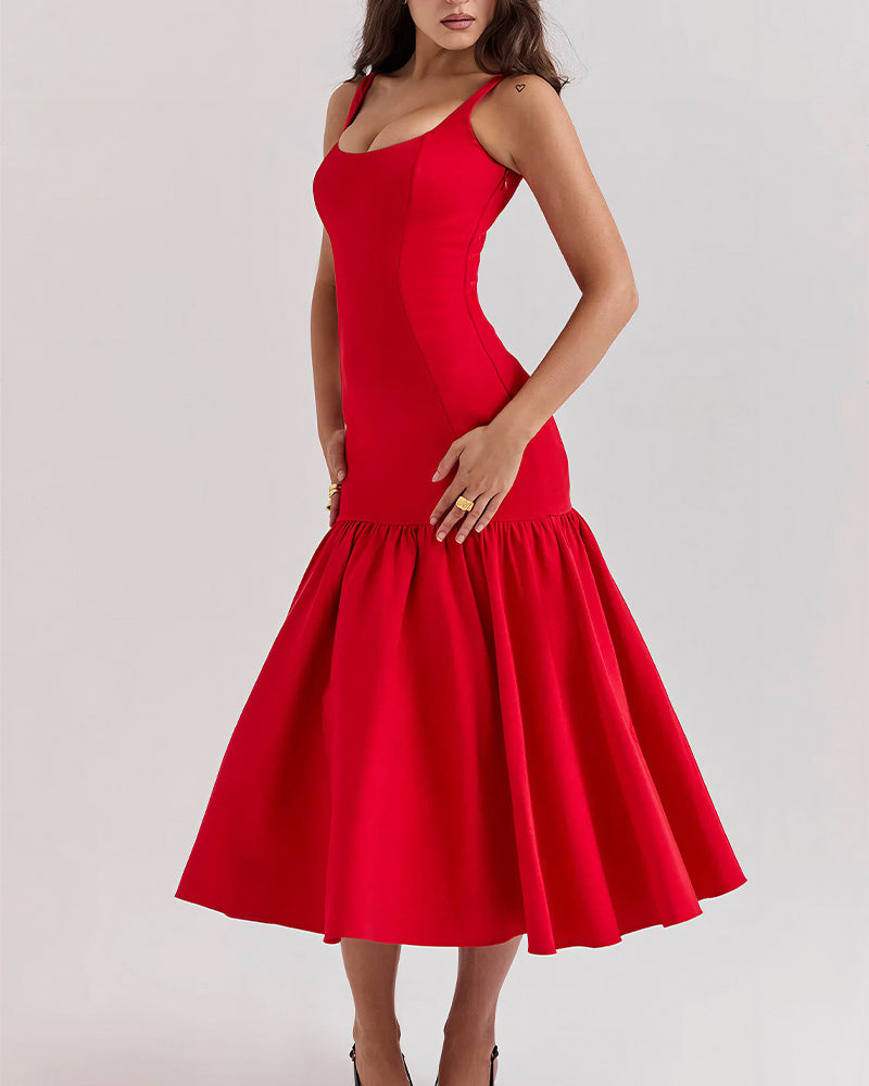 Vyla™ French Elegance Drop Waist Maxi Dress