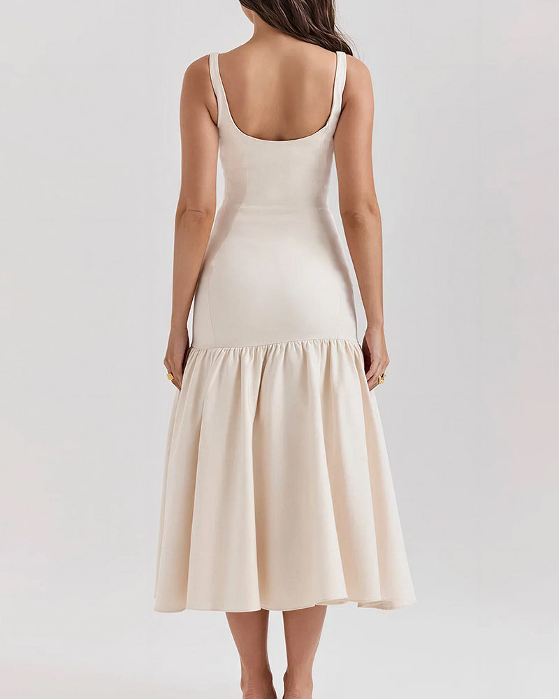 Vyla™ French Elegance Drop Waist Maxi Dress