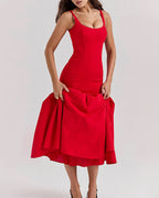 Vyla™ French Elegance Drop Waist Maxi Dress