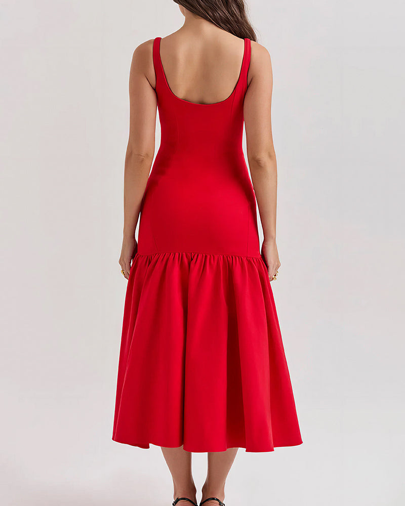 Vyla™ French Elegance Drop Waist Maxi Dress