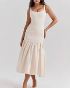 Vyla™ French Elegance Drop Waist Maxi Dress