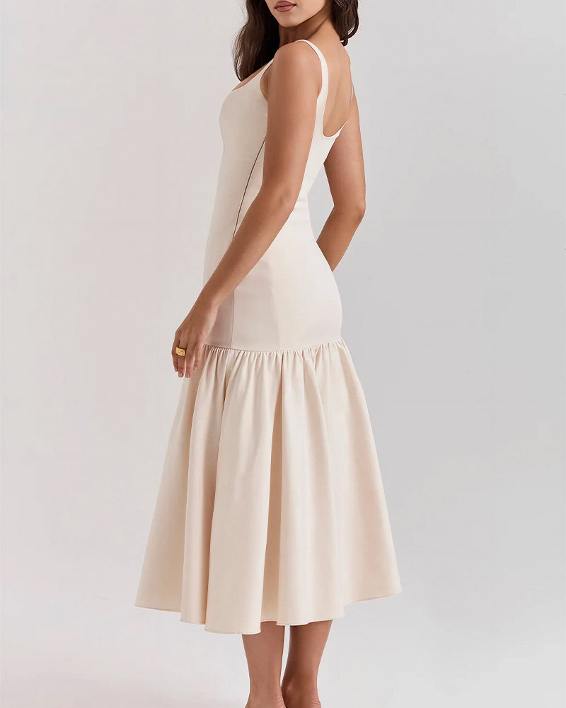 Vyla™ French Elegance Drop Waist Maxi Dress