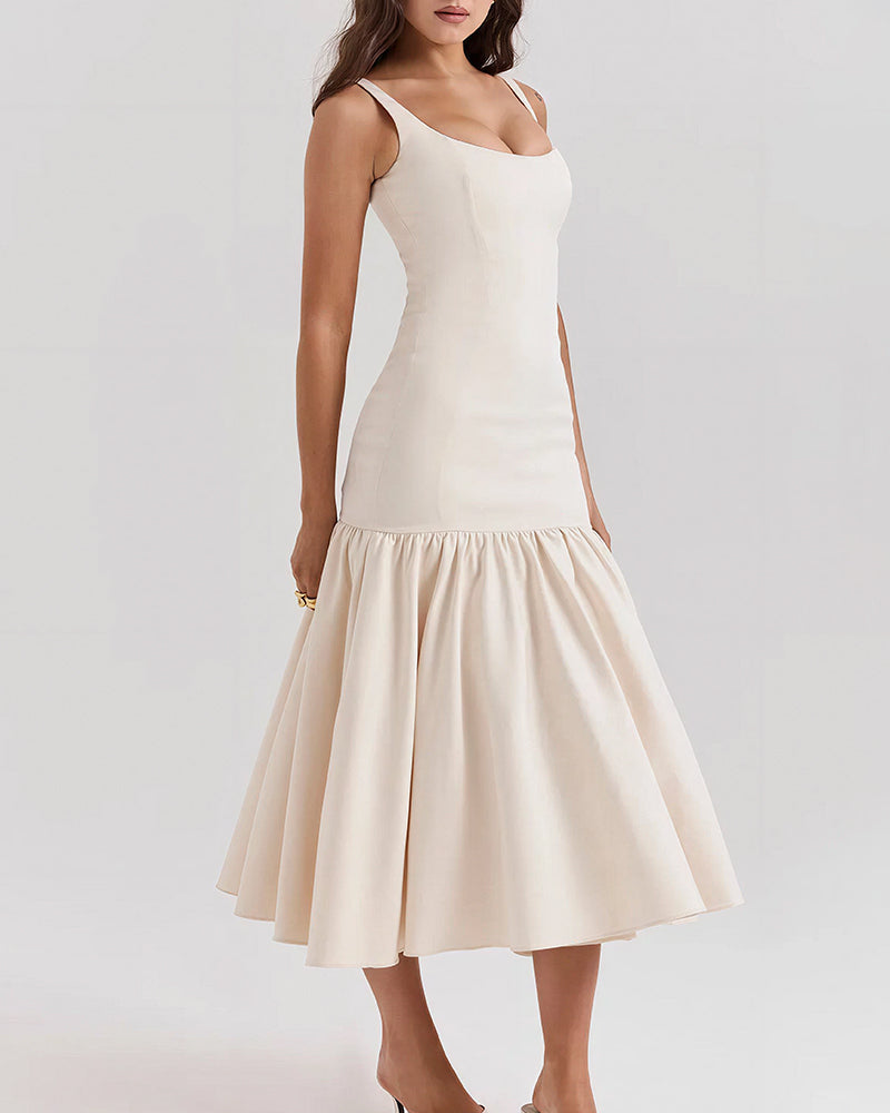 Vyla™ French Elegance Drop Waist Maxi Dress
