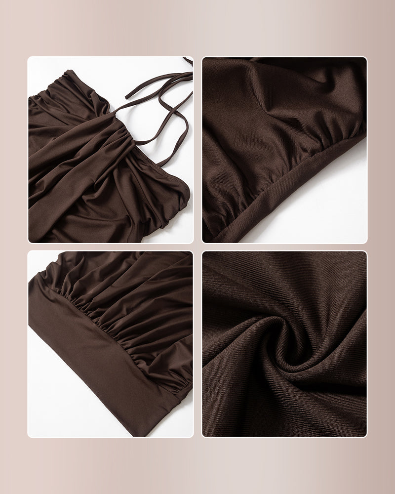 Vyla™ Halter Neck Draped Backless Mini Dress