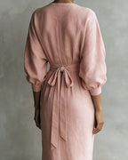 Vyla™ Elegant Deep V-Neck Draped Wrap Maxi Dress