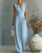 Vyla™ Elegant V-Neck Sleeveless Jumpsuit