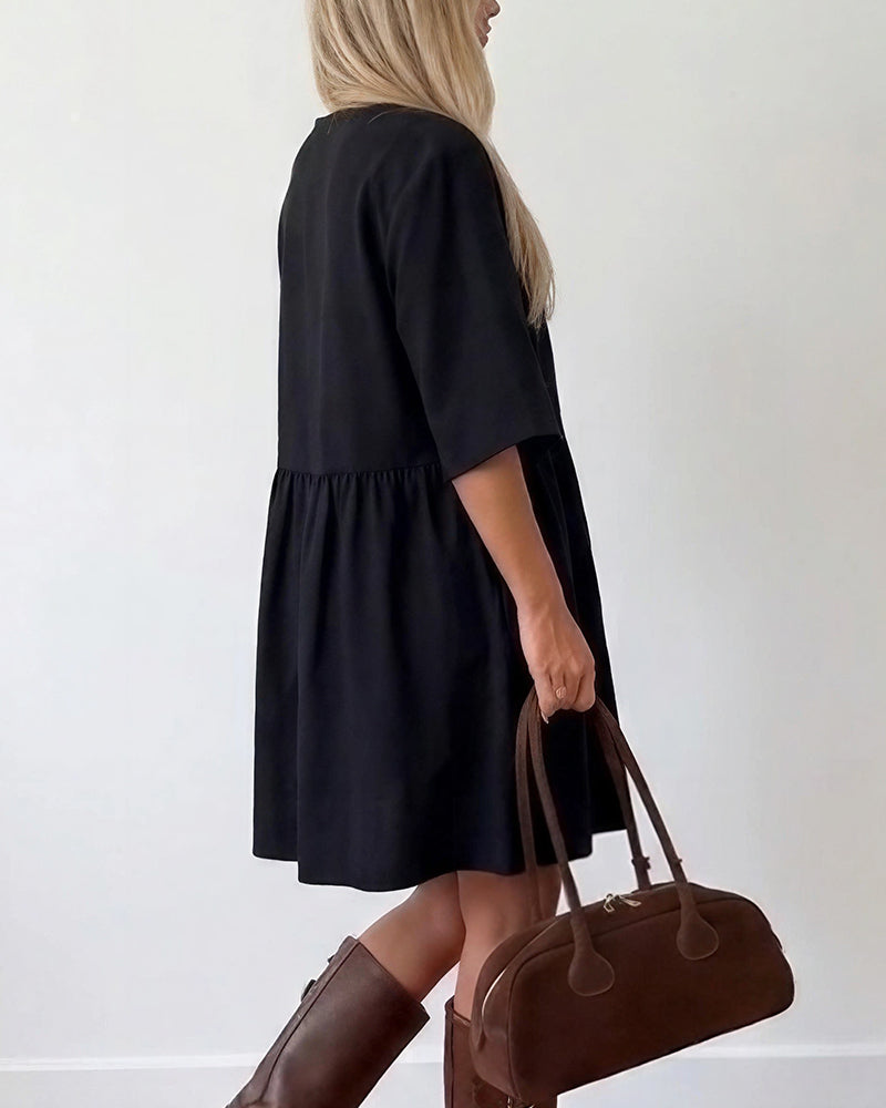 Vyla™ Casual Loose Tiered Mini Dress