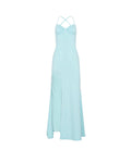 Vyla™ Open-Back Tie Bow Ruched Slit Maxi Dress
