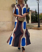 Vyla™ Boho V-Neck Printed Midi Dress