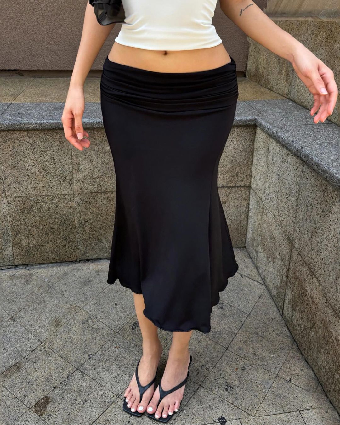 Vyla™ Low Waist Slim Fit Bodycon Fishtail Midi Skirt
