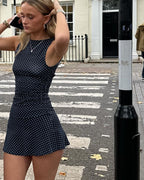 Vyla™ Polka Dot Drop Waist Mini Dress