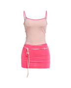 Vyla™ Fitted Tank Lace-Up Mini Skirt Set