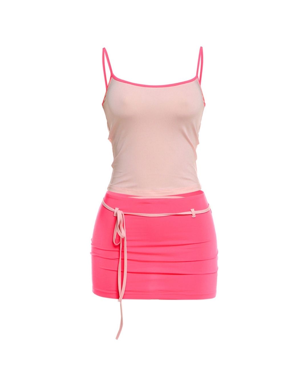 Vyla™ Fitted Tank Lace-Up Mini Skirt Set