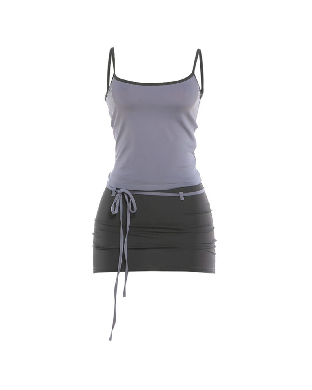 Vyla™ Fitted Tank Lace-Up Mini Skirt Set