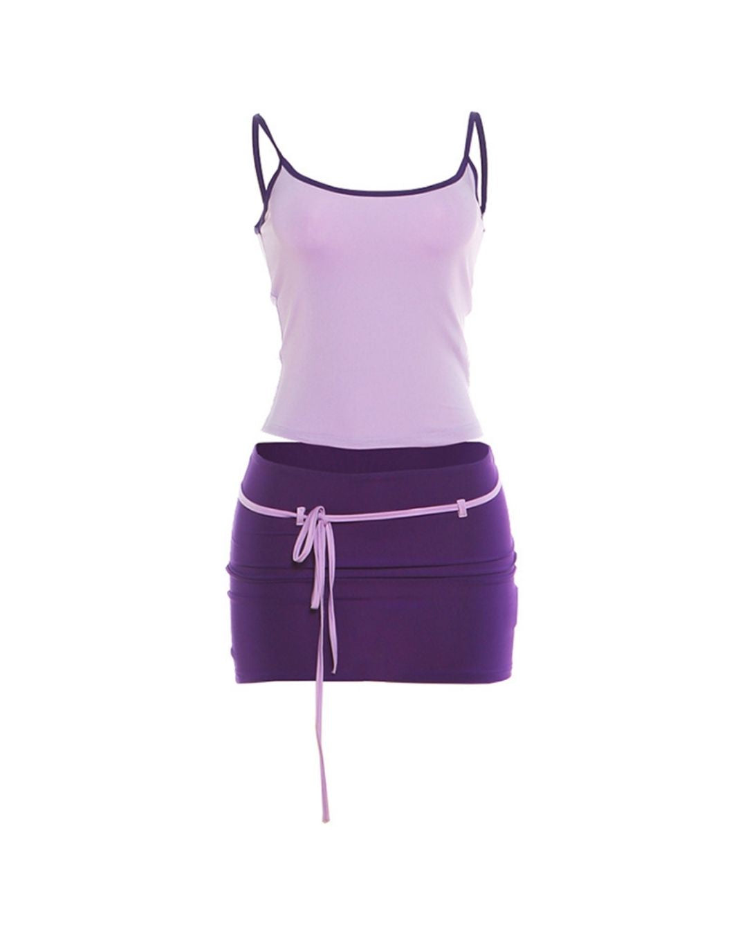 Vyla™ Fitted Tank Lace-Up Mini Skirt Set