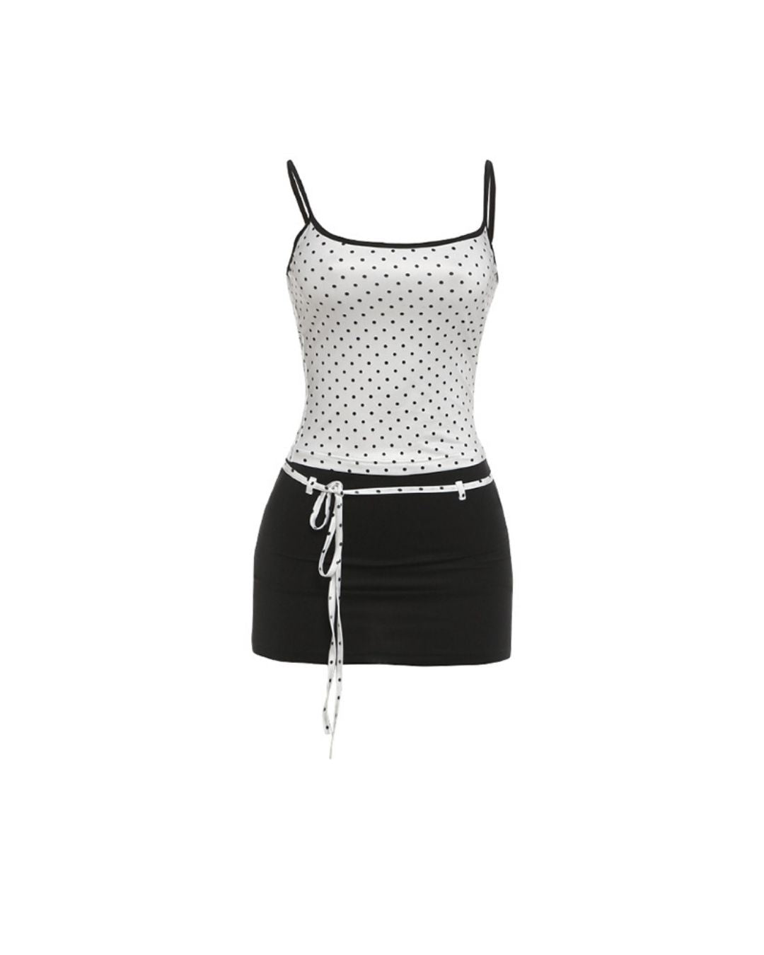 Vyla™ Fitted Tank Lace-Up Mini Skirt Set