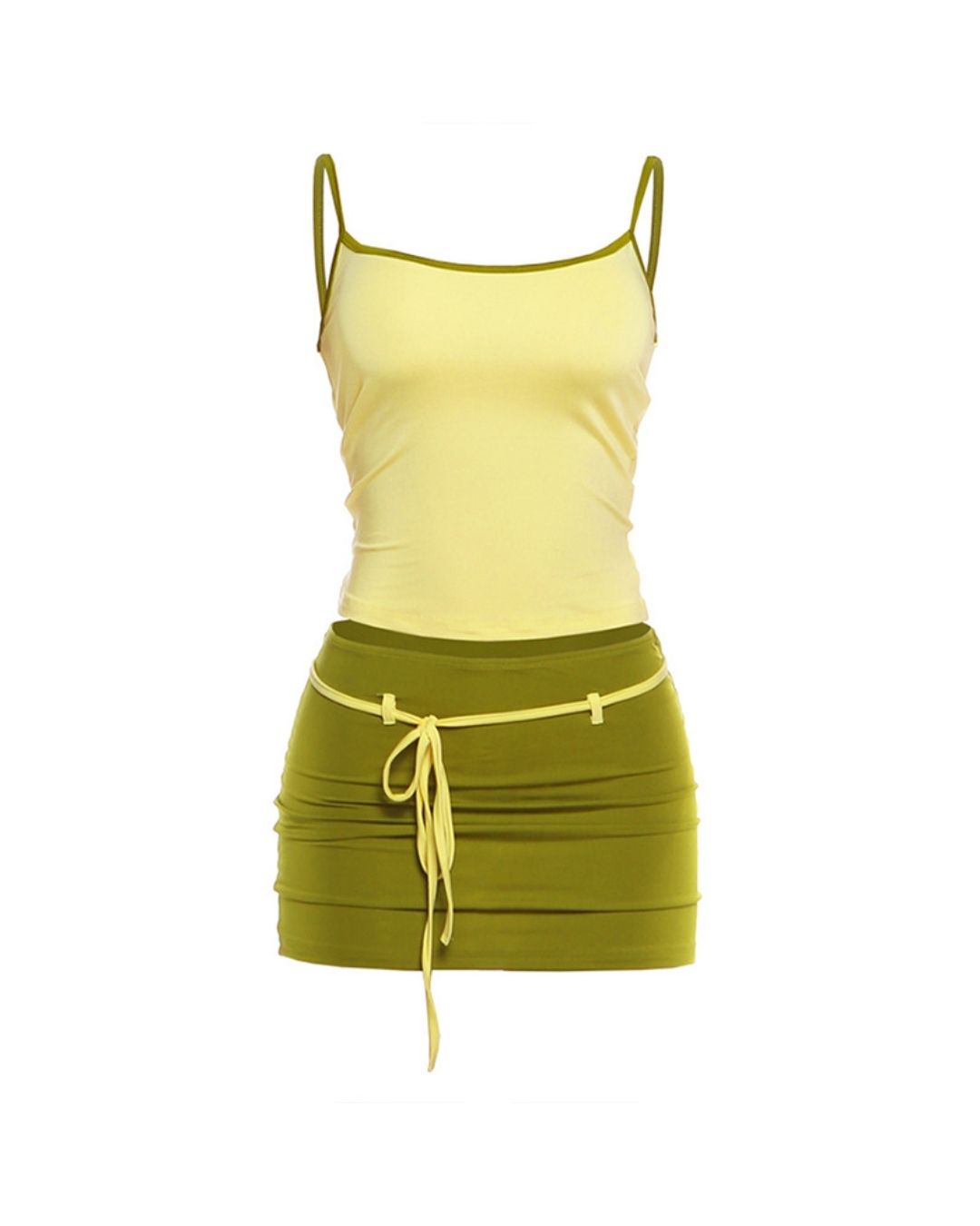 Vyla™ Fitted Tank Lace-Up Mini Skirt Set