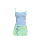 Vyla™ Fitted Tank Lace-Up Mini Skirt Set