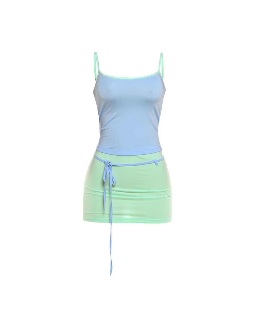 Vyla™ Fitted Tank Lace-Up Mini Skirt Set