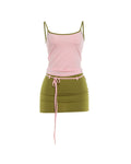 Vyla™ Fitted Tank Lace-Up Mini Skirt Set
