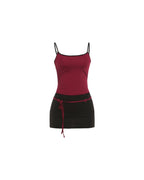 Vyla™ Fitted Tank Lace-Up Mini Skirt Set