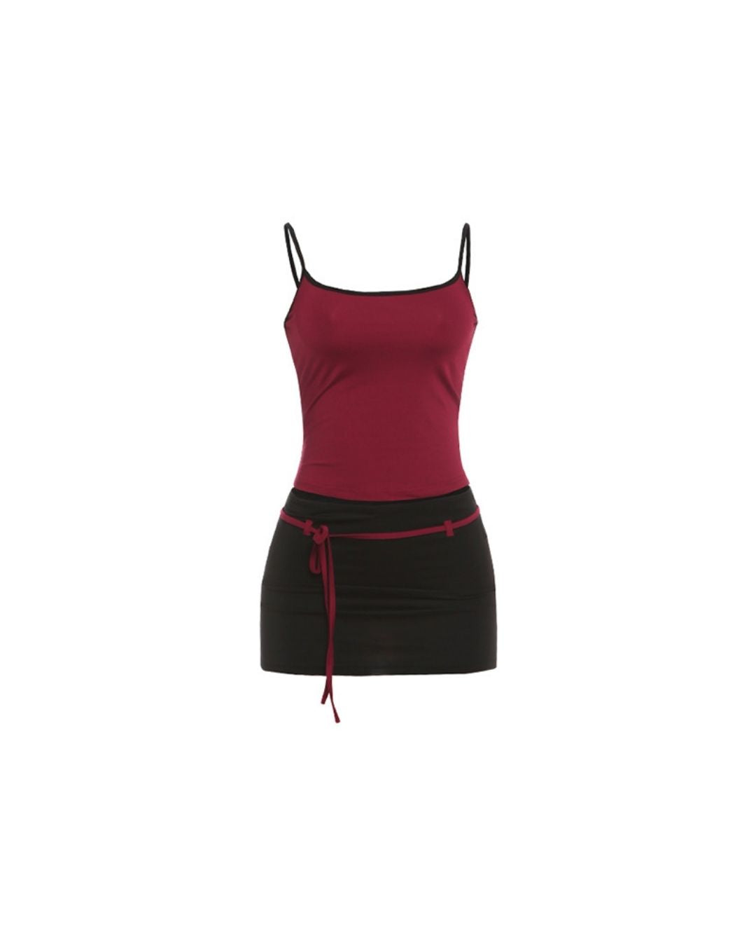 Vyla™ Fitted Tank Lace-Up Mini Skirt Set