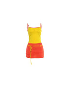 Vyla™ Fitted Tank Lace-Up Mini Skirt Set