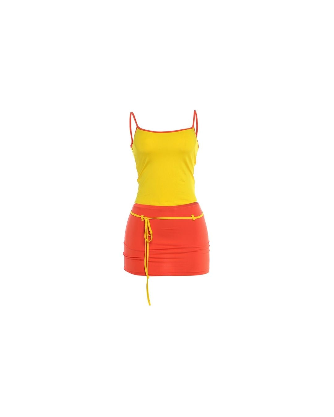 Vyla™ Fitted Tank Lace-Up Mini Skirt Set