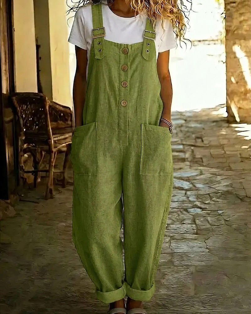 Vyla™ Vintage Long Overalls With Pockets