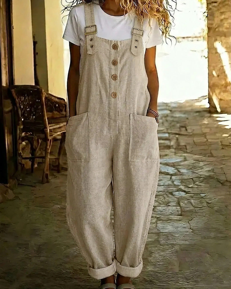 Vyla™ Vintage Long Overalls With Pockets