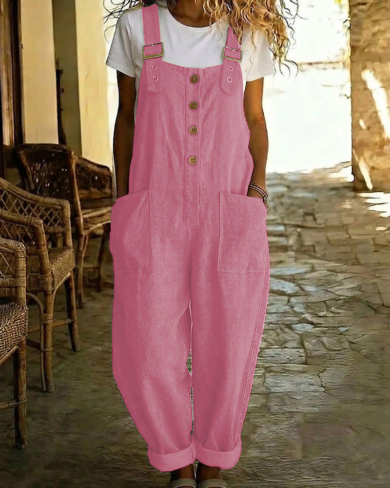 Vyla™ Vintage Long Overalls With Pockets