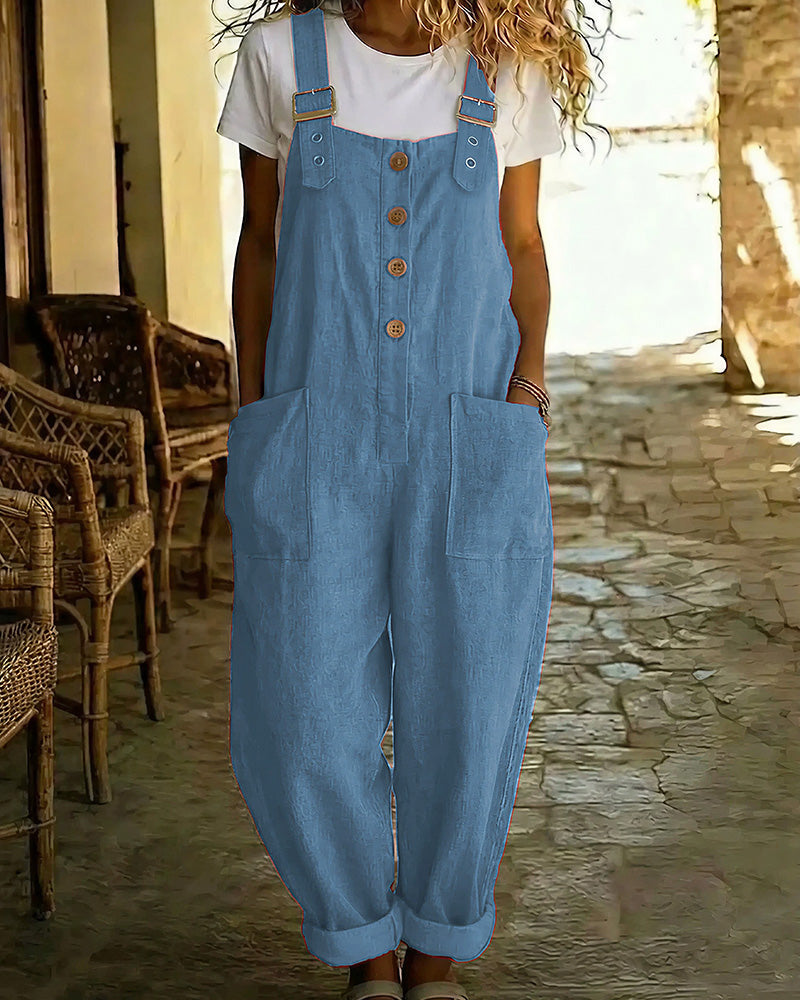 Vyla™ Vintage Long Overalls With Pockets