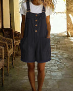 Vyla™ Vintage Short Overalls With Pockets