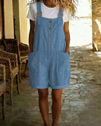Vyla™ Vintage Short Overalls With Pockets