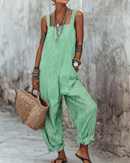 Vyla™ Striped Sleeveless Loose Jumpsuit Summer Casual Romper