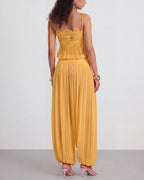 Vyla™ Slim Fit Ruffle Trim Open-Back Chiffon Set