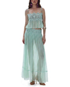 Vyla™ Slim Fit Ruffle Trim Open-Back Chiffon Set