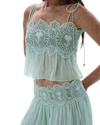 Vyla™ Slim Fit Ruffle Trim Open-Back Chiffon Set