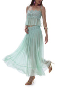 Vyla™ Slim Fit Ruffle Trim Open-Back Chiffon Set