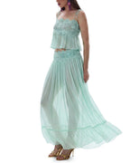 Vyla™ Slim Fit Ruffle Trim Open-Back Chiffon Set