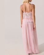 Vyla™ Slim Fit Ruffle Trim Open-Back Chiffon Set