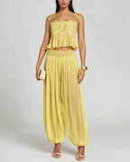 Vyla™ Slim Fit Ruffle Trim Open-Back Chiffon Set