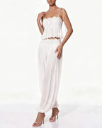 Vyla™ Slim Fit Ruffle Trim Open-Back Chiffon Set