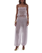 Vyla™ Slim Fit Ruffle Trim Open-Back Chiffon Set