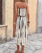 Vyla™ Tie-Dye Midi Slip Dress With Side Slit