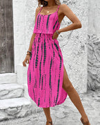 Vyla™ Tie-Dye Midi Slip Dress With Side Slit