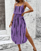 Vyla™ Tie-Dye Midi Slip Dress With Side Slit